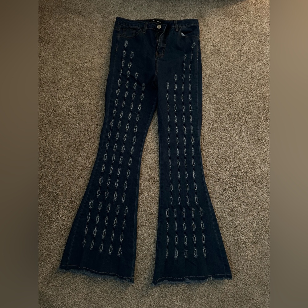 Low rise denim jeans